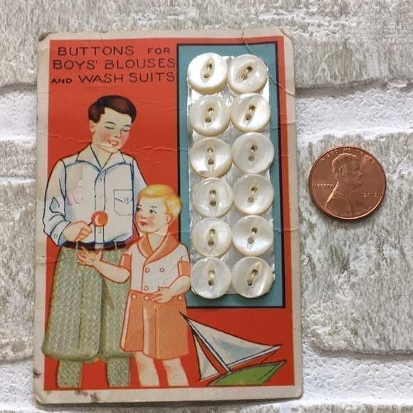 Vintage Buttons For Boys Blouses and Wash Suits White Tortoise Shell - Picture 5 of 5